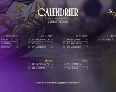 Le calendrier de Ligue des Champions 25-26