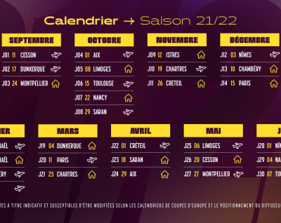 Le calendrier du championnat 21-22 est connu !