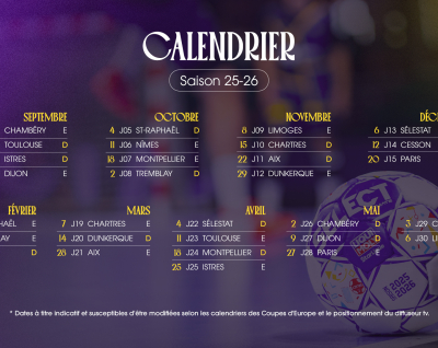 Le calendrier de Liqui Moly StarLigue 25-26 dévoilé