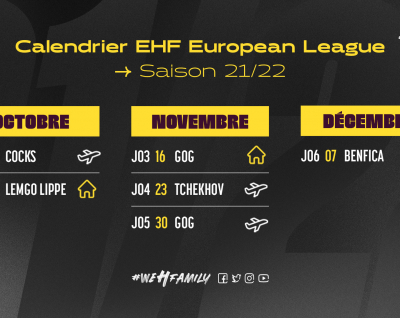 Le calendrier EHF European League est connu