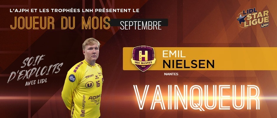 Emil Nielsen élu joueur du mois en Lidl StarLigue