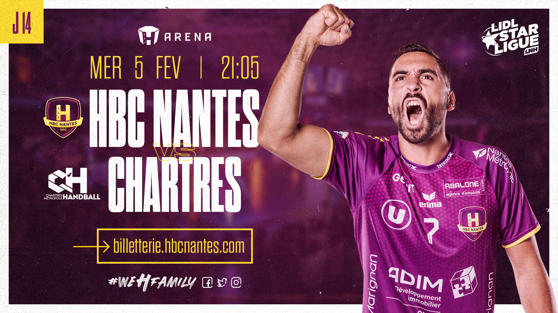 ⚠️ Changement d'horaire : HBC Nantes - Chartres