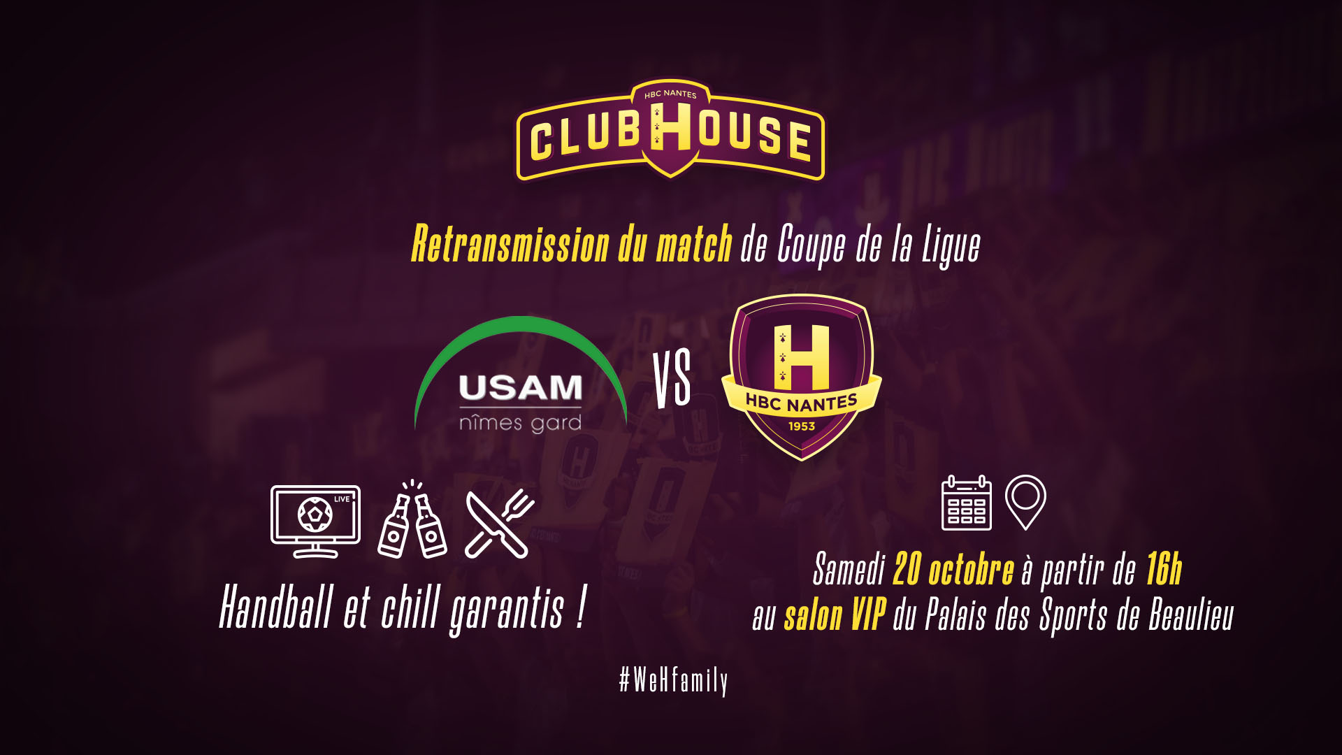 USAM Nîmes-HBC Nantes: rdv au Club House !