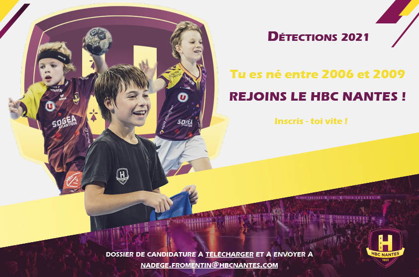 Nés entre 2006 et 2009, rejoignez les équipes jeunes du HBC Nantes