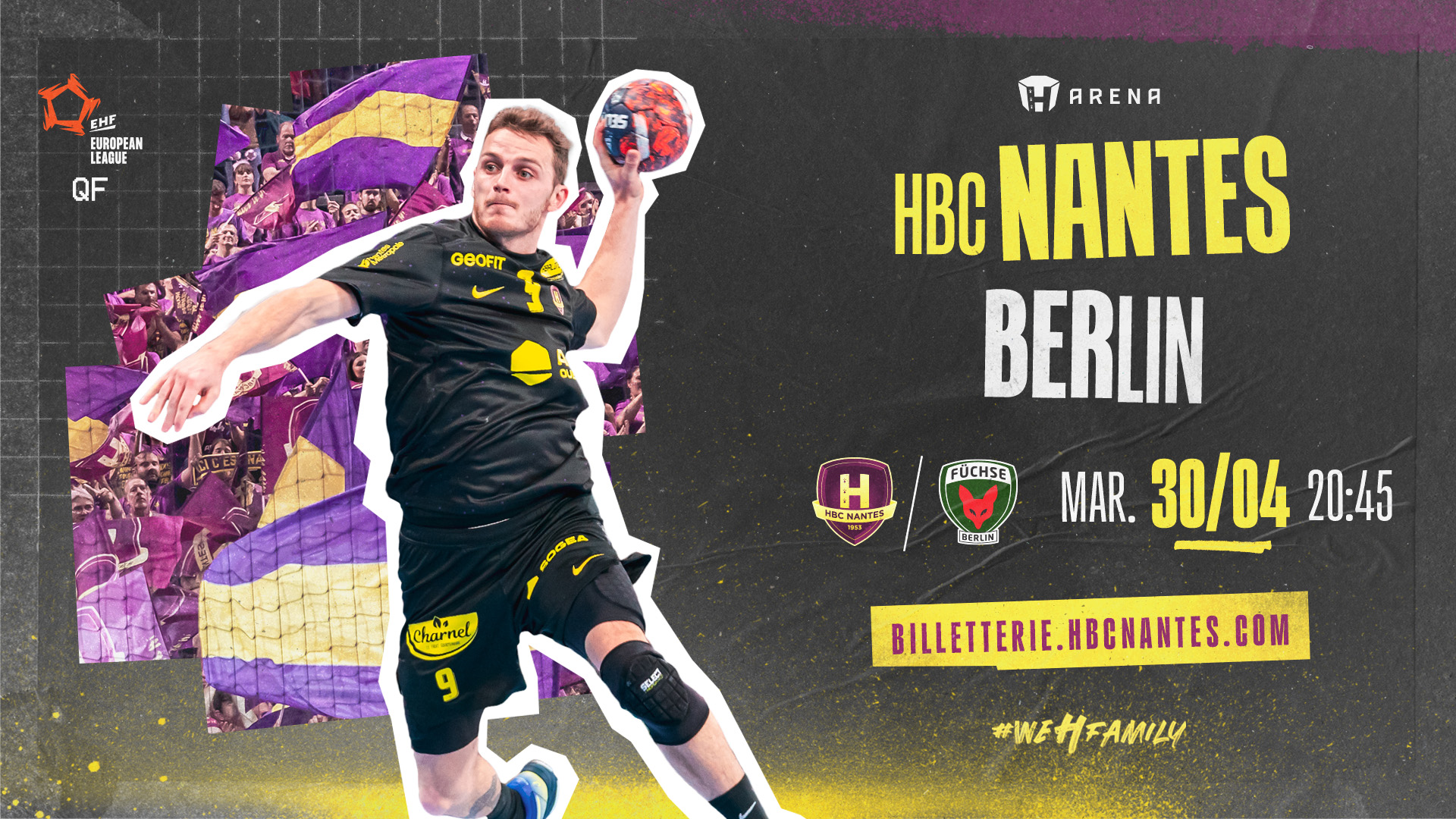 1/4 de finale EHF EL : HBC Nantes - Berlin