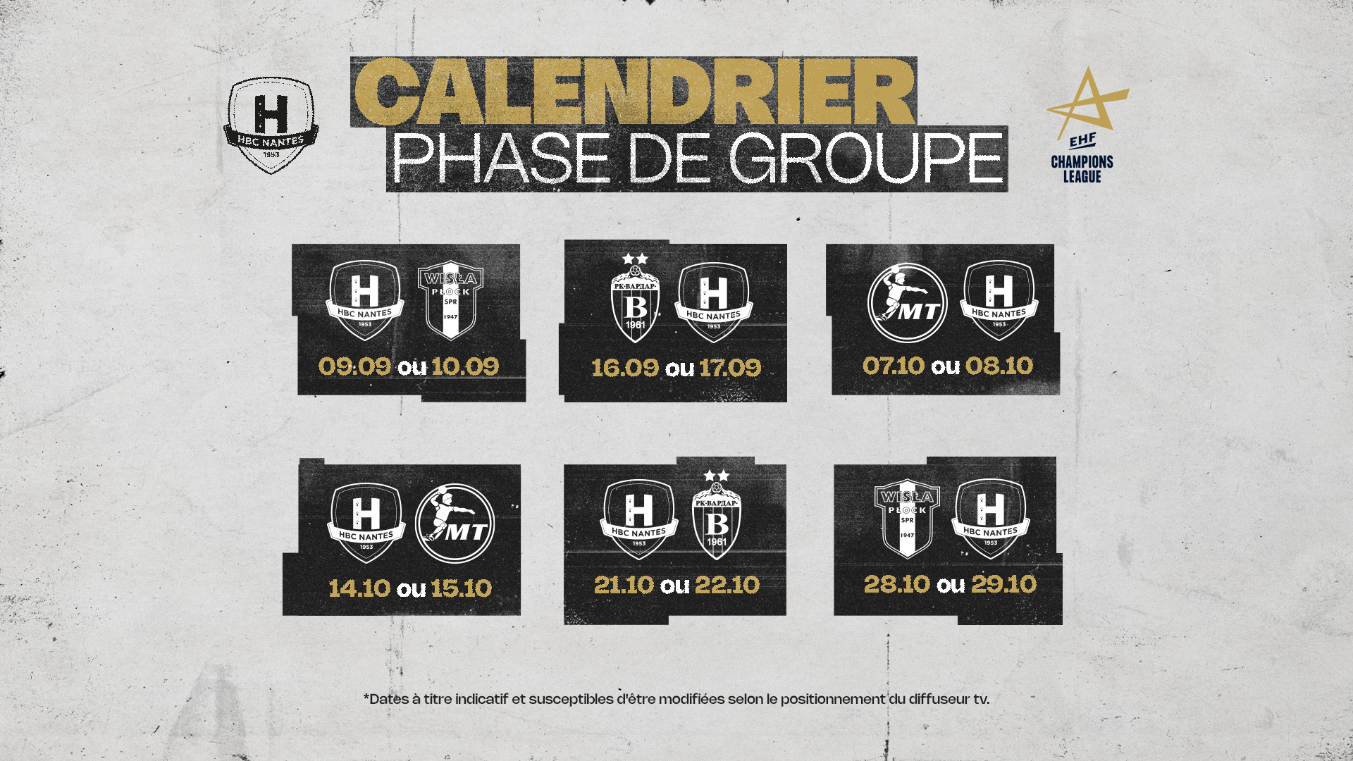 Le calendrier de Ligue des Champions est connu