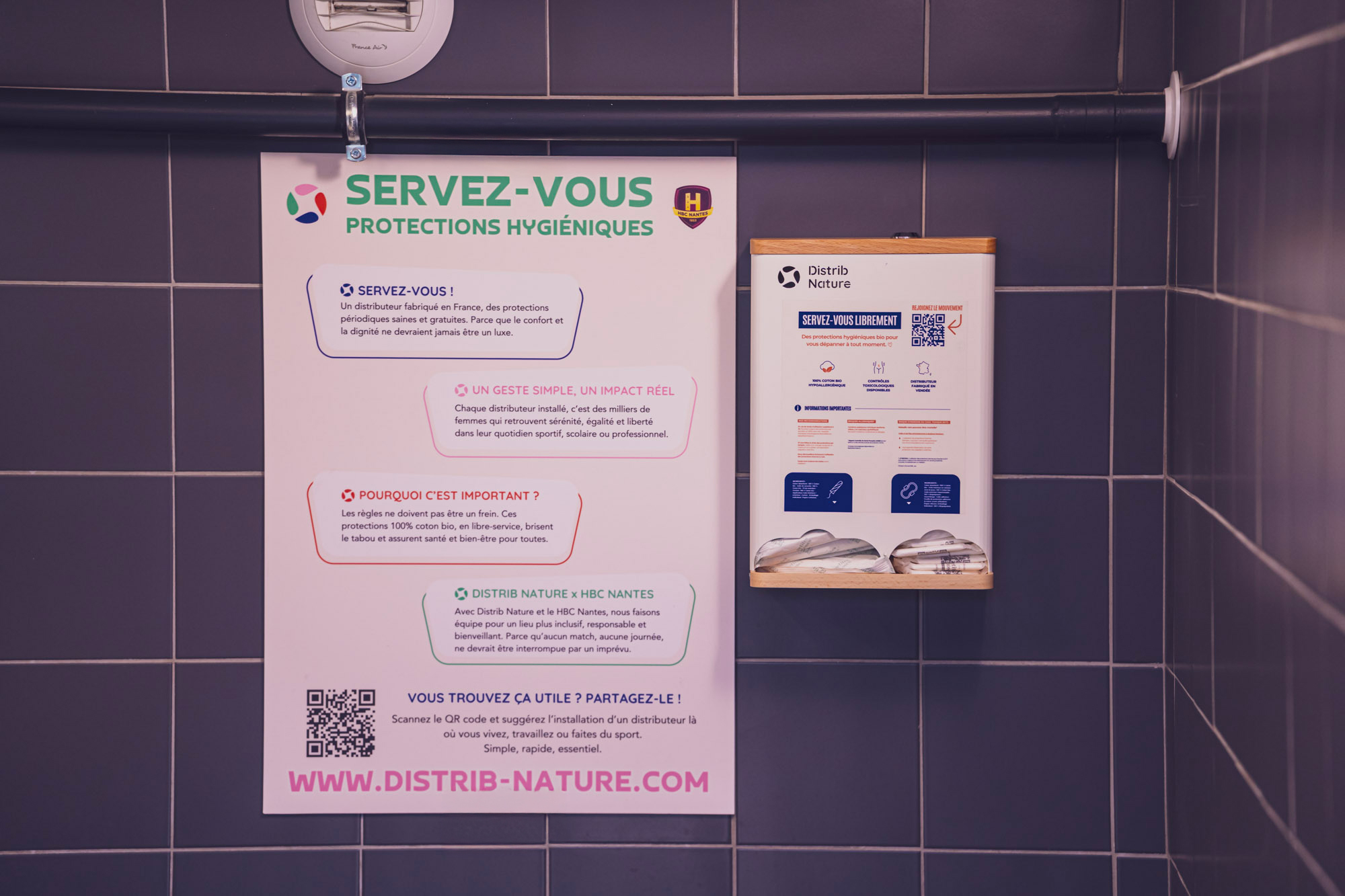 Des protections hygiéniques en libre accès à la H Arena !
